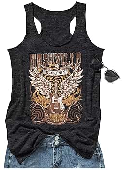 Amazon.com: Nashville Tank Tops for Women Cowgirl Graphic